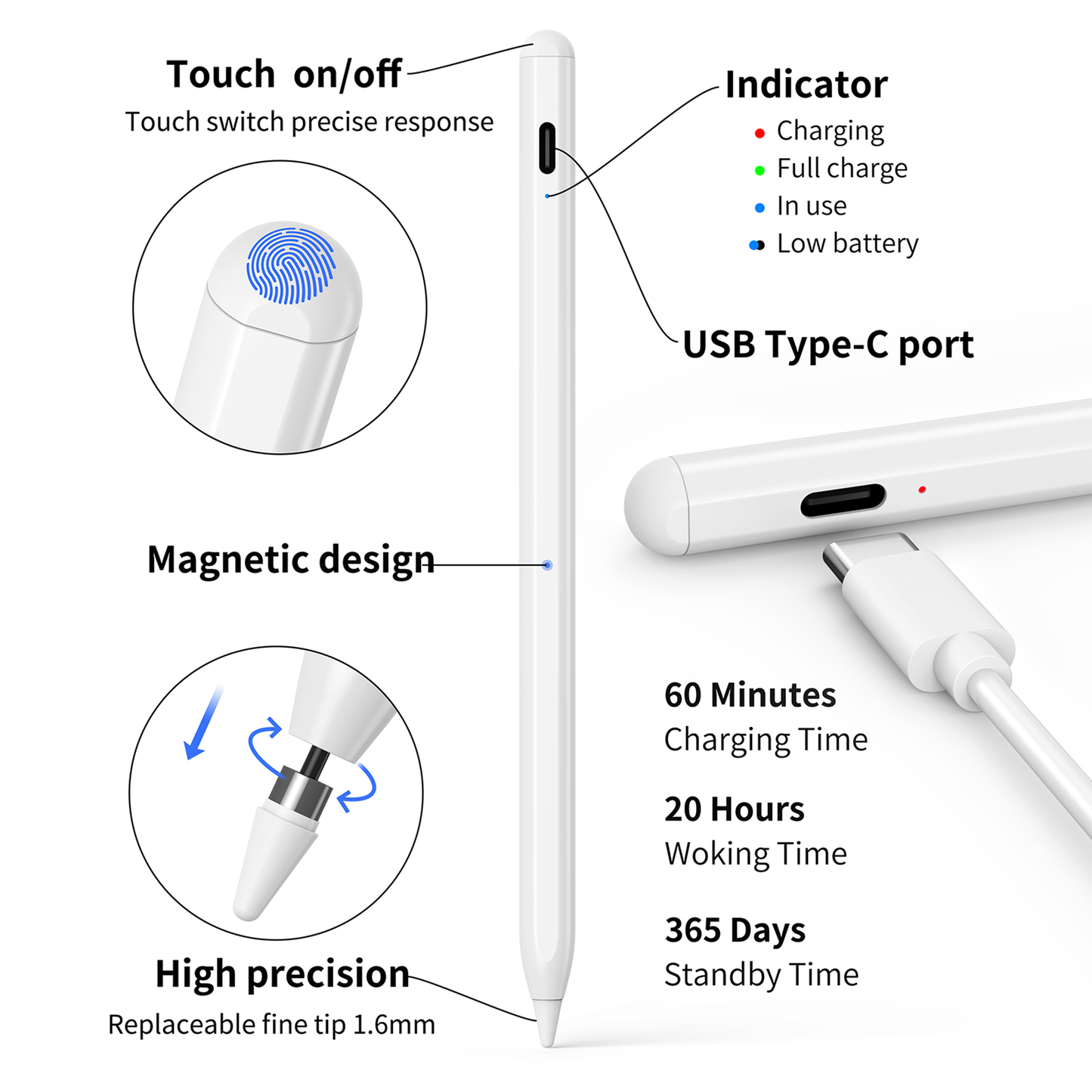 K503 Universal Stylus Pen (For iOS and Android devices)